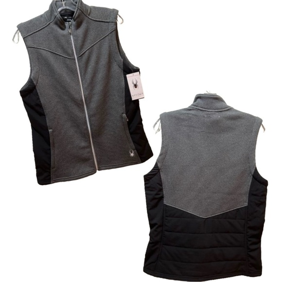 Spyder S17275 Ladies' Pursuit Vest black heather gray large NWT - Picture 10 of 15